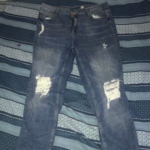 Ripped boyfriend jeans